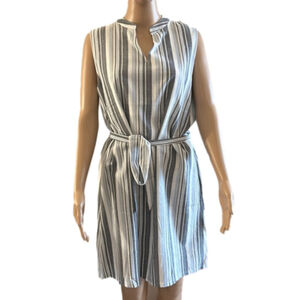 NWT - Papa striped sleeveless dress with waist tie